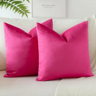 Produktbild von Samt Kissenbezug 2er Set 50x50 cm Rosa Rot