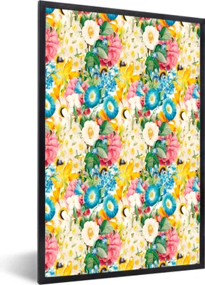 Produktbild von MuchoWow® MuchoWow® Gerahmtes Poster Blumen - Frühling 60x90 cm - Poster mit zchwarzem Bilderrahmen - Kunst