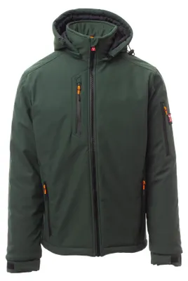 Produktbild von Mivaro Herren Winterjacke in Grün - Softshelljacke mit abnehmbarer Kapuze - gefütterte Jacke - wasserdicht und winddicht, Stehkragen, Regular Fit, Größen S bis 5XL