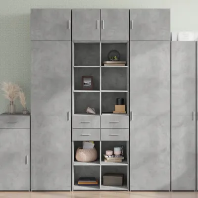 Produktbild von vidaXL Highboard Betongrau 70x42,5x185 cm Holzwerkstoff