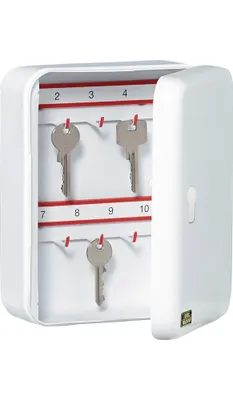 Produktbild von Schlüsselbox CS 24 V-PZ H255xB205xT75mm grau Stahlbl.Anz.Hak.24 BURG-WÄCHTER