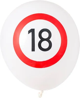 Produktbild von 18. Geburtstag Verkehrsschild 5 Luftballons