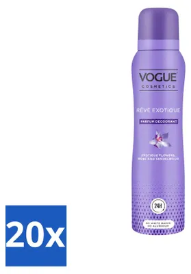 Zdjęcie produktu dla 20 sztuk dezodorantu w sprayu "Vogue Women Reve Exotique", pojemność 150 ml - zestaw ekonomiczny