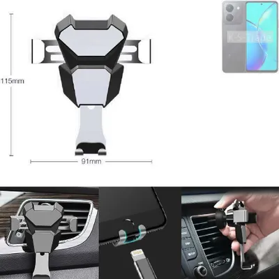 Produktbild von K-S-Trade Lüftungshalterung kompatibel mit Vivo Y36t kompakte Handy-Halterung Lüftungsschlitz Lüftungsgitter Autohalterung KFZ Auto-Halterung