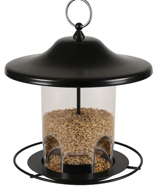Vogel-Futterspender Silo, Metall, schwarz, 21,5 x 21,5 x 20,5 cm