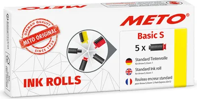 Produktbild von METO Tintenrolle für Preisauszeichner Basic S schwarz 1-zeilig 5 Stück