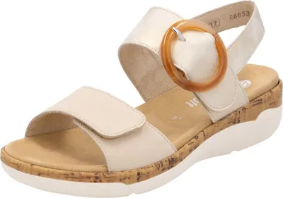 Produktbild von Remonte Damen Sandale schick und strapazierfähig mit Klettverschluss R6853, Größe:40 EU, Farbe:Beige