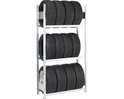 Produktbild von Reifenregal Schulte Grundregal verzinkt 200x115x40 cm 3 Ebenen Tragkraft 450 kg