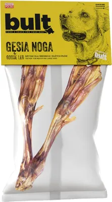 Obrázek produktu pro BULT – Žvýkací pamlsky pro psy Sušené husí nožky – Pamlsky pro psy – Lahůdky pro psy – Přírodní žvýkací pamlsky – Žvýkací pamlsky z husy