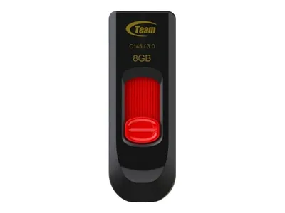 Produktbild von Team Group C145, 8 GB, USB Typ-A, 3.2 Gen 1 (3.1 Gen 1), Dia, 10 g, Schwarz, Rot