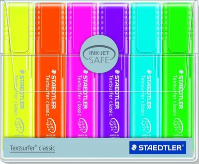 Produktbild von Textmarker Textsurfer classic Rainbow colours Weichplastiketui mit 6 Farben Packung mit 5 Stück
