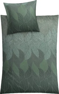 Immagine prodotto di Kleine Wolke biancheria da letto in raso JAMIRO verde abete 155 x 220 cm e 80 x 80 cm