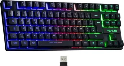 Image de Clavier Gamer The G-Lab KEYZ CAESIUM TKL WIRELESS, Sans Fil, AZERTY, Noir