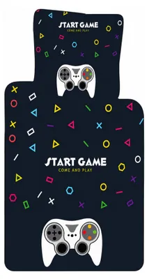Freigestellte Produktansicht vom Bettwäsche Set Start Game 2 tlg.135x200 cm + 80x80 cm 100% Baumwolle