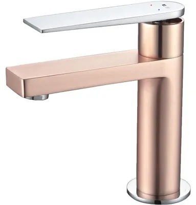 Image de Allure mitigeur lavabo bas or rose et chromé Essebagno