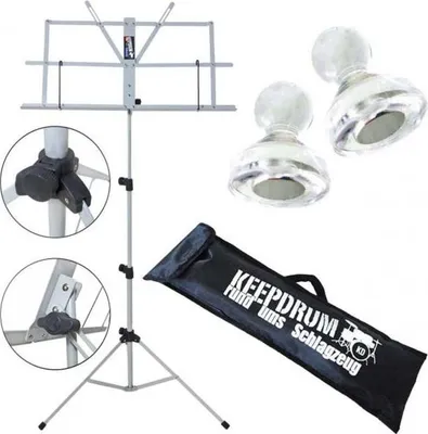 Zdjęcie produktu dla statyw muzyczny keepdrum MUS2SV srebrny z 2 magnesami