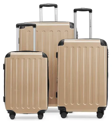 Immagine prodotto di HAUPTSTADTKOFFER - Alex - Koffer-Set 3-teilig, Rollkoffer Trolleys 4 Rollen mit Erweiterung, Handgepäck und Check-In Gepäck für jede Reiseart, TSA,Champagner