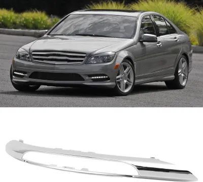 Produktbild von Vorderer Stoßstangen-Fahrlichtrahmen, Chromverkleidung, Ersatz für Mercedes Benz C250 Limousine 2012–2014, rechts 2048853074
