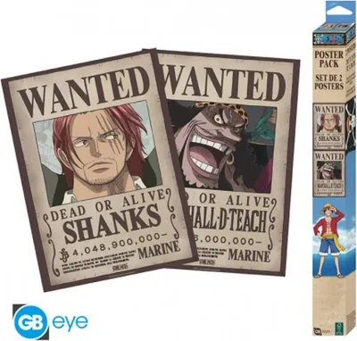 Produktbild von ONE PIECE - Set 2 Posters Chibi 52x38 - Wanted Shanks & Blackbeard
