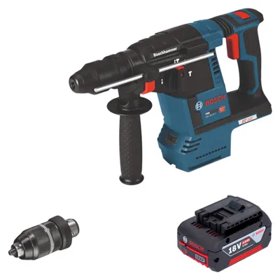 Image de Perceuse-marteau sans fil Bosch GBH 18V-26 F, 18V, 2,6J, SDS-Plus, modèle Solo (sans batterie, sans chargeur) (0611910000), avec mandrin à serrage rapide