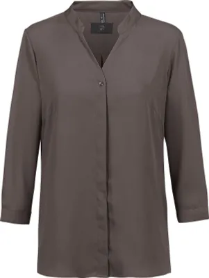 Produktbild von Greiff CHIFFON Damen Chiffon-Bluse 3/4-Arm V-Neck Regular Taupe 42