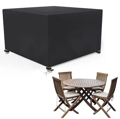 Image de Omgoods - Protection pour meubles de jardin, dimensions 126 x 126 x 74 cm - Housse imperméable en Oxford 600D avec protection UV