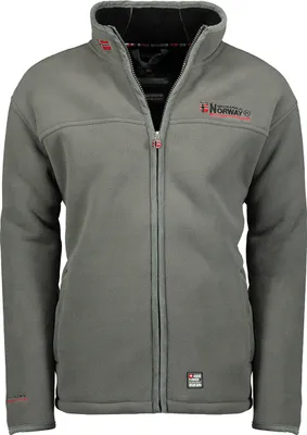 Produktbild von Geographical Norway Herren warme flauschige Fleece Outdoor Jacke Sweater Ski Sport Freizeit G-Ubolt, Farbe: Grau, Größe: L