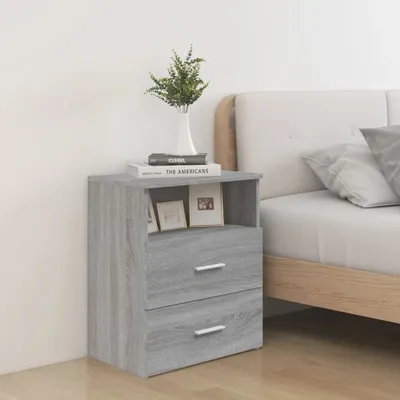 Produktbild von The Living Store Nachttisch Grau Sonoma 50x32x60 cm