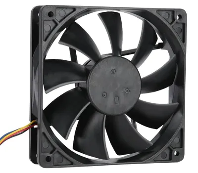 Obrázok produktu pre Chladiaci ventilátor s 4-pinovým konektorom, PWM reguláciou otáčok a teplotou, 12 cm, 12 V, 0,72 A (SHLF1212MBE-38)