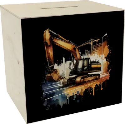 Produktbild von Bagger Spardose aus Holz