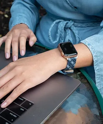 Immagine prodotto di Cinturino in pelle per Apple Watch (38 - 41 mm) - Blu Quattro G CS2001S3