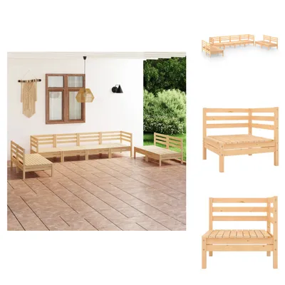 Produktbild von vidaXL 8-tlg. Garten-Lounge-Set Massivholz Kiefer - Gartenmöbel-Sets