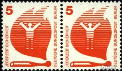Produktbild von Briefmarken Berlin (West) 1971 Mi 402A wP waagerechtes Paar gestempelt Unfallverhütung
