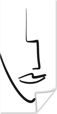 Produktbild von MuchoWow® Poster Gesicht - Frau - Minimalismus 60x120 cm - Wandschmuck