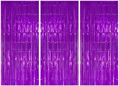 Produktbild von 3x Lametta Vorhang - lila - 91x244 cm