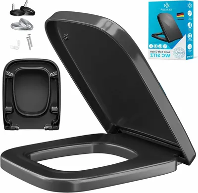 Productafbeelding van Toiletbril - Toiletdeksel - Hygiënisch Reinigen - Softclose Functie - Universeel Ovaal - Zwart