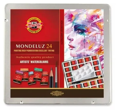 Produktbild von Mondeluz Aquarellfarben im Metallkasten / 24 Stück