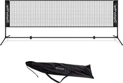 Produktbild von Famanu Tragbares Badmintonnetz mit verstellbarer Höhe - Schwarz und Weiß