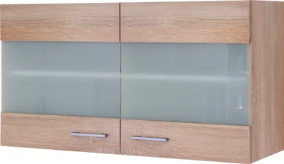 A wall-mounted cabinet with two doors and two drawers.
