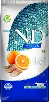 Produktbild von Farmina Pet Food N&D Ocean Herring & Orange, Adult, jede Rasse, Hering, 5 kg, Getreidefrei