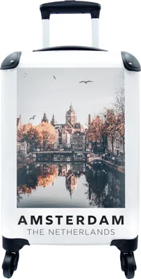 Produktbild von MuchoWow® MuchoWow® Koffer Handgepäck Trolley Rollkoffer Kleine Reisekoffer mit 4 Rollen - Amsterdam - Niederlande - Architektur - Wasser - Cabin Size < 55x40x23 cm & 55x40x20 cm - Fotokoffer - Kabine