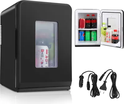 Obrázok produktu pre TolleTour 15L mini chladnička 2 v 1 s funkciou chladenia a ohrevu, AC/DC chladič a ohrievač  Prenosná chladnička na nápoje do auta, domácnosti a ako minibar
