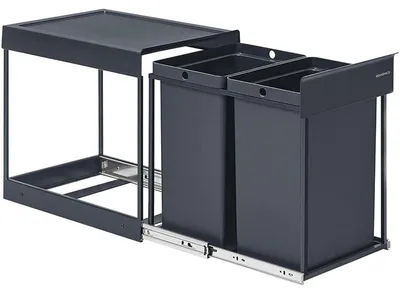 Produktbild von Küchenabfalleimer LTB951GZ01, zwei Fächer, 2 × 20 l, grau
