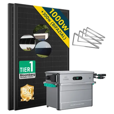 Produktbild von Balkonkraftwerk mit Speicher 1000w(500*2) mit Zendure 800 pro2,mit Flachdachhalterung