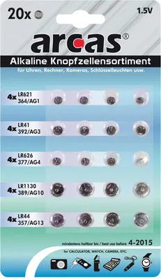 Produktbild von Camelion 127 92000, Einwegbatterie, Alkali, 1,5 V, 20 Stück(e), Knopf/Münze