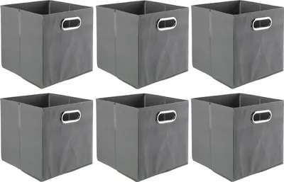 Produktbild von Aufbewahrungsboxen - 27 x 27 cm - Grau - Vlies - 6er Set