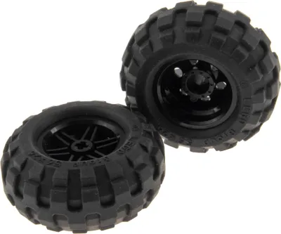 Zdjęcie produktu dla 2x Lego Technic koło 56x26 obręcz 30.4x20 czarna opona samochód 55976 56145c02