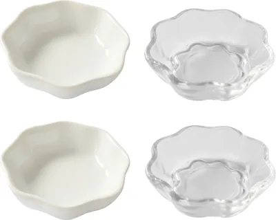 Produktbild von 4 x Servierschale Dipschale Snackschale Wellenform 7,5 x 7,5 x 2,5 cm