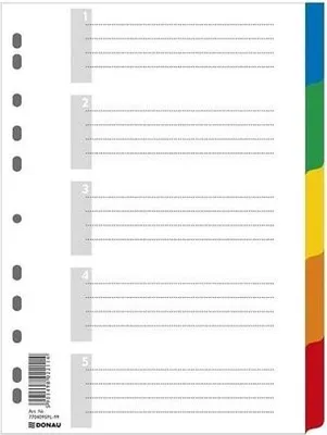Image de Intercalaires pour classeurs en PP 5+1 couleurs mélangées