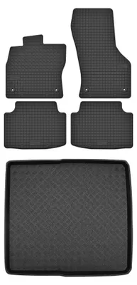Produktbild von Gummimatten + Kofferraumwanne für Volkswagen Passat B8 2015-2023 (Kombi, mit Reserverad) – Schwarz, passgenau – Wielganizator